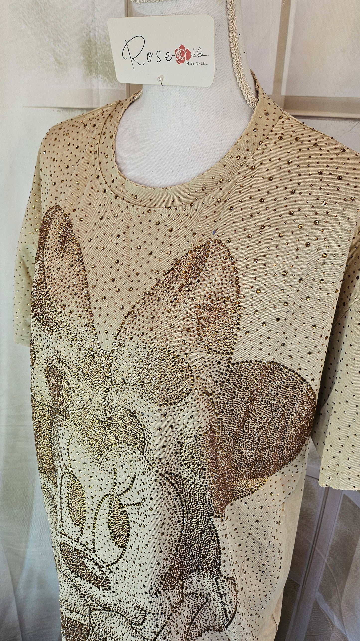 Tshirt beige "Bling bling Minnie", Gr. 38 bis 44 von ROSE