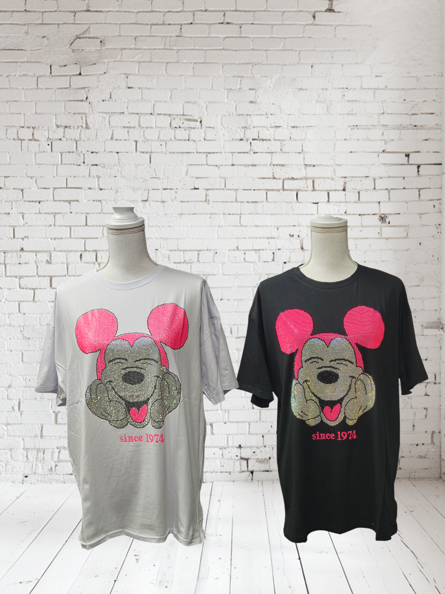 T-Shirt Mickey Schwarz Neon 38 - 42/44