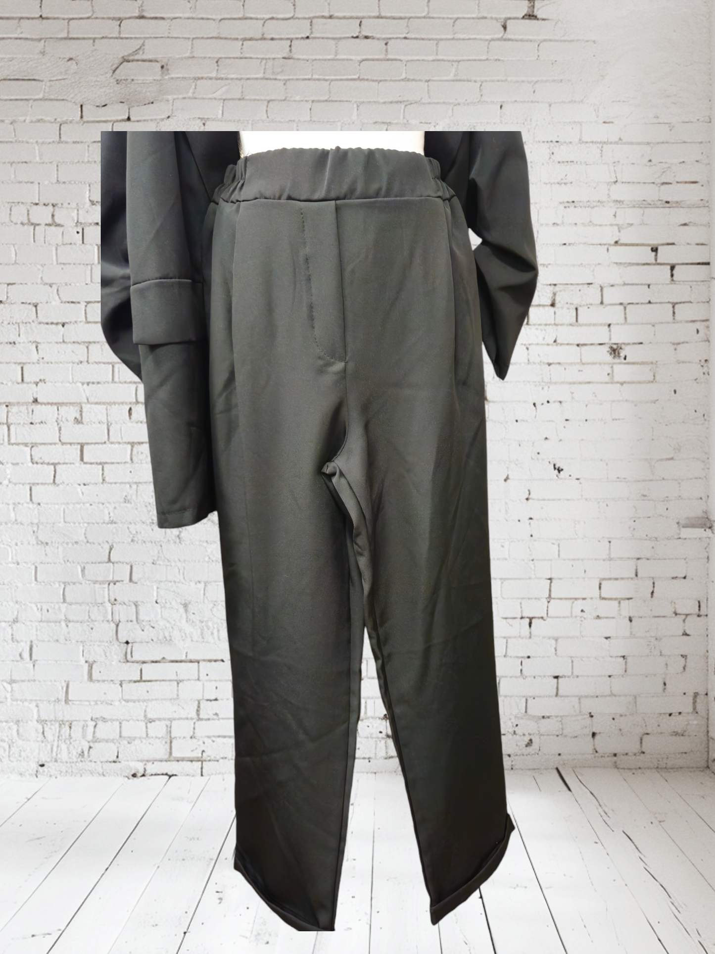 2-teiliger Hosenanzug, schwarz, Grösse 42 - 44/46