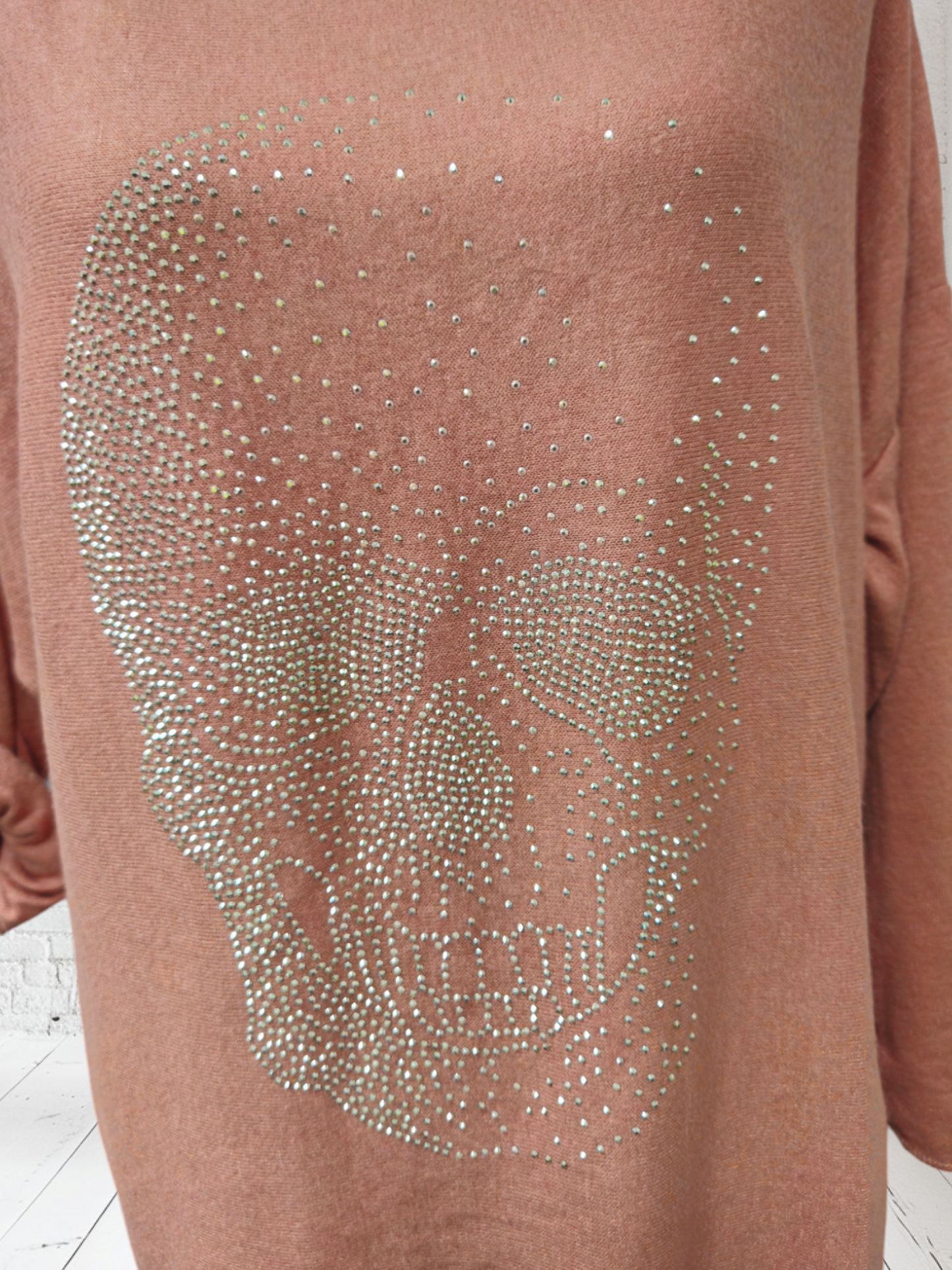 Sweater "Skull" old pink, size 42 - 44