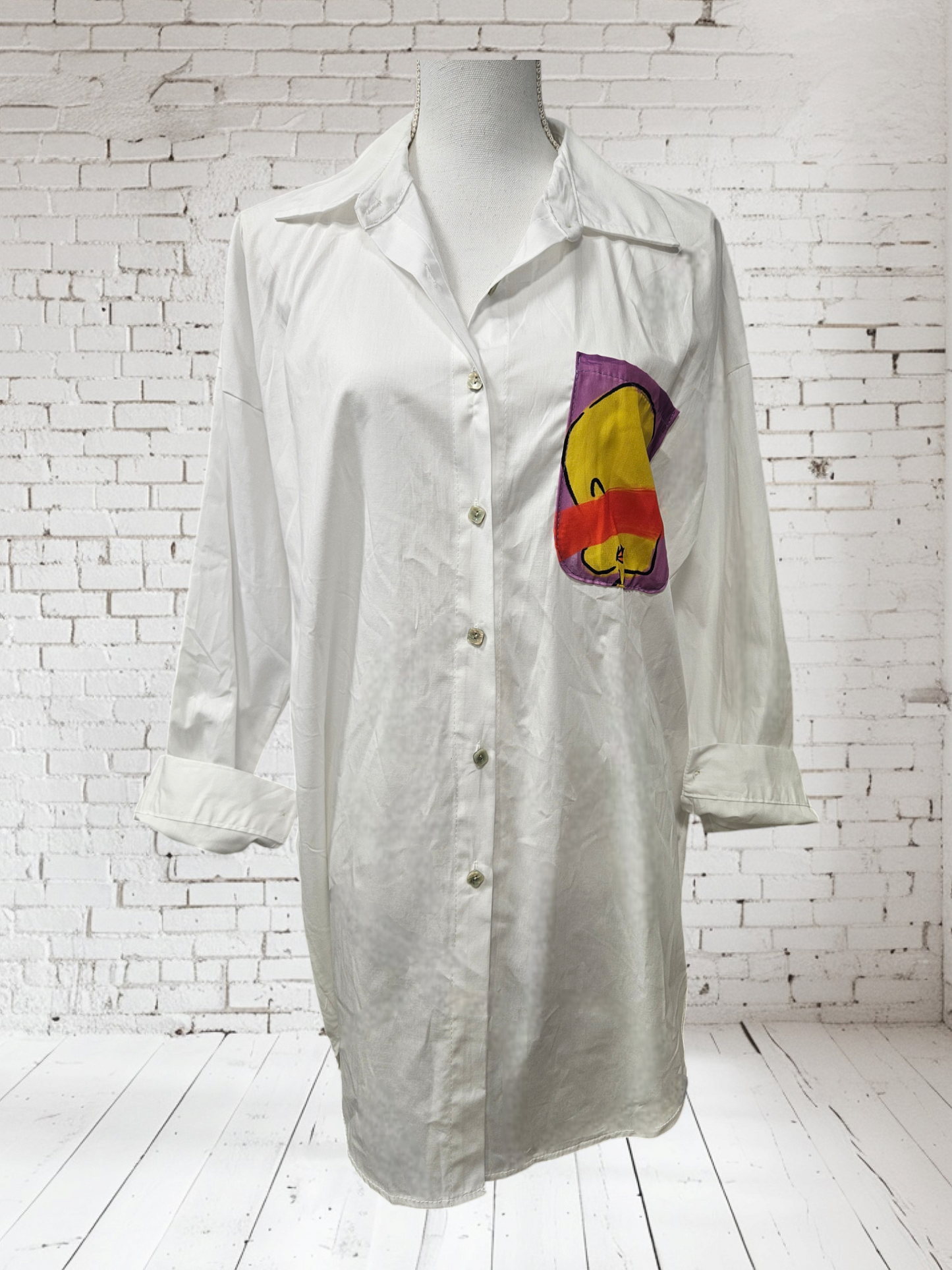 Longbluse "Disney" weiss, Onesize bis 44