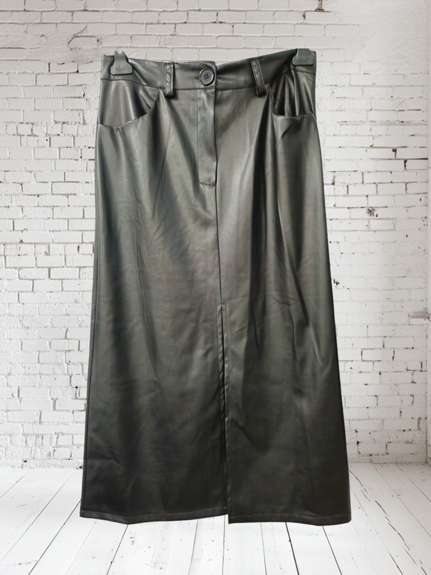 Gerader Maxirock Kunstleder, diverse Grössen