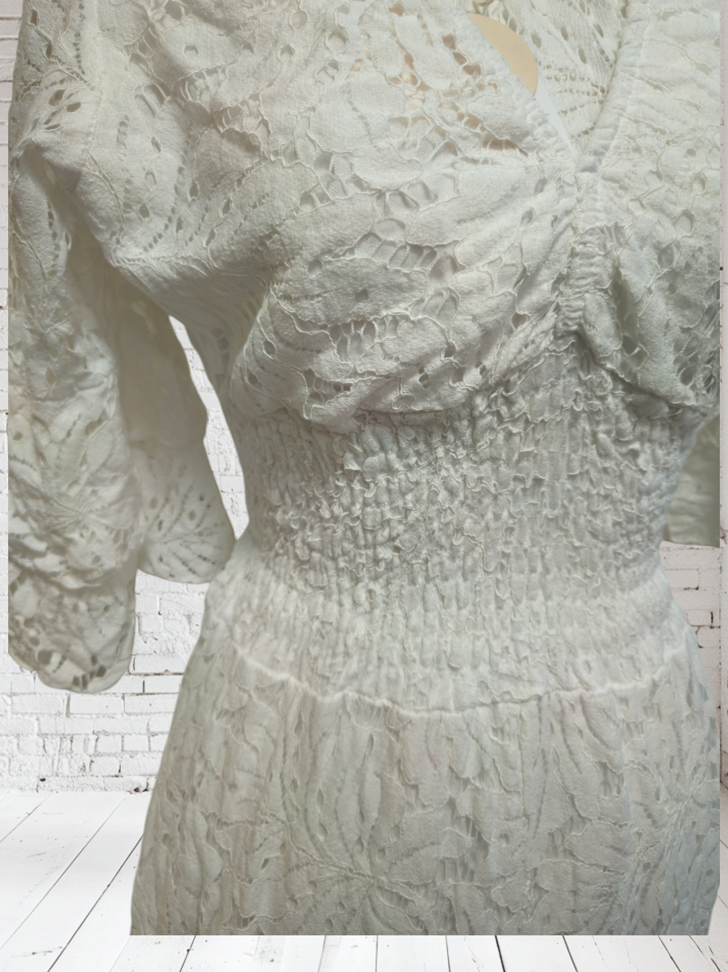 Spitzen-Jumpsuit weiss, 42/44