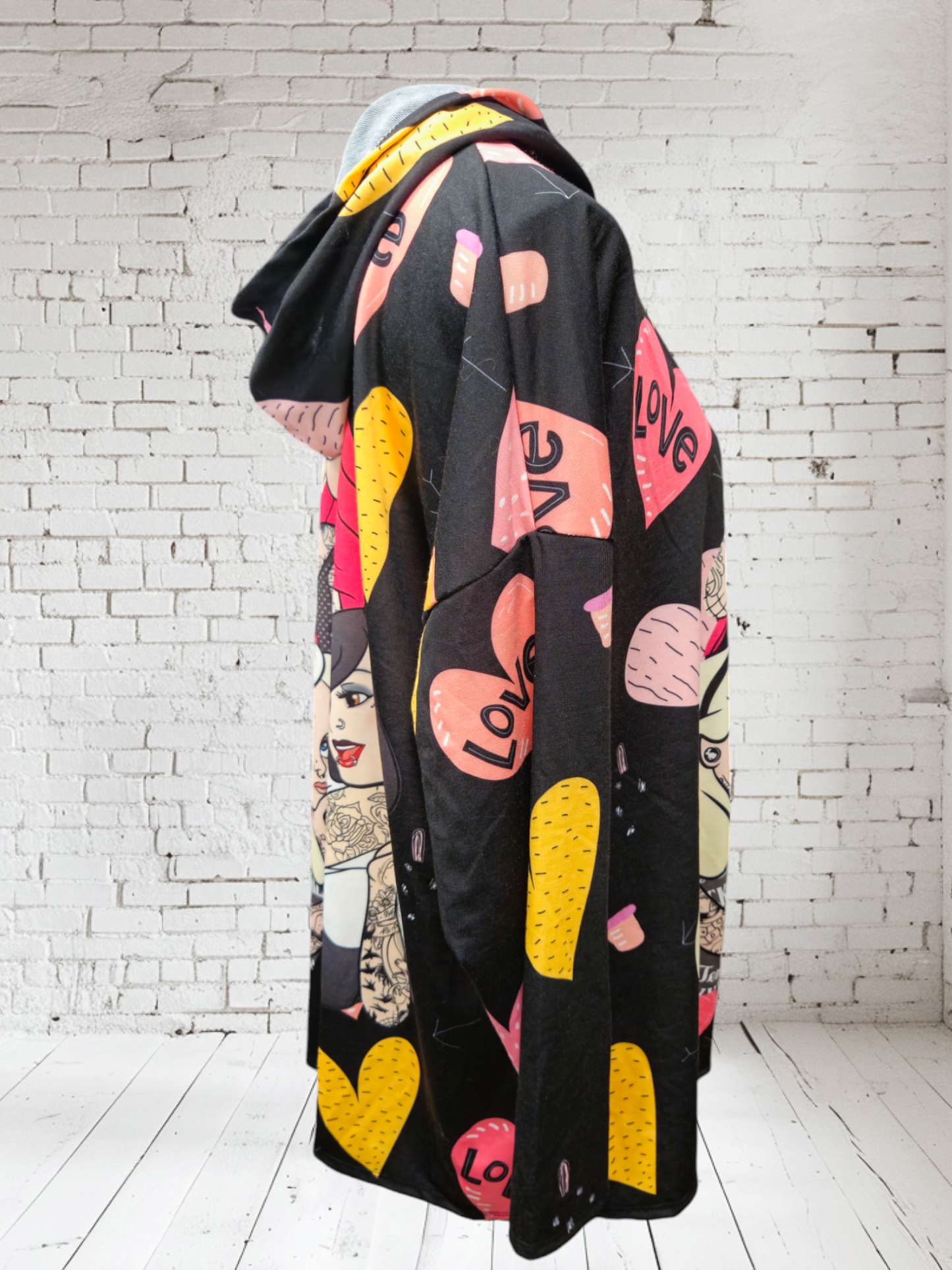 Hooded cardigan "Love Princess", one size up to 42/44