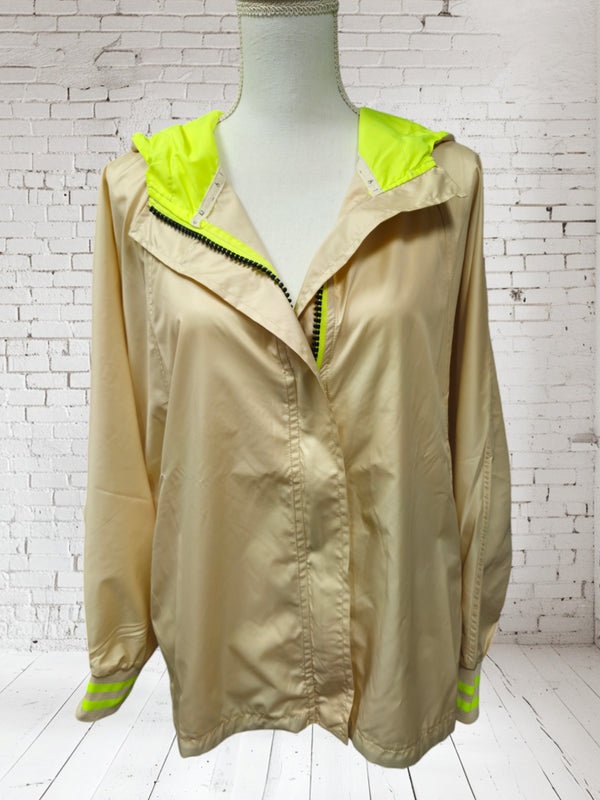 Leichte Übergangsjacke mit Kapuze "Teddy" beige Onesize bis 44