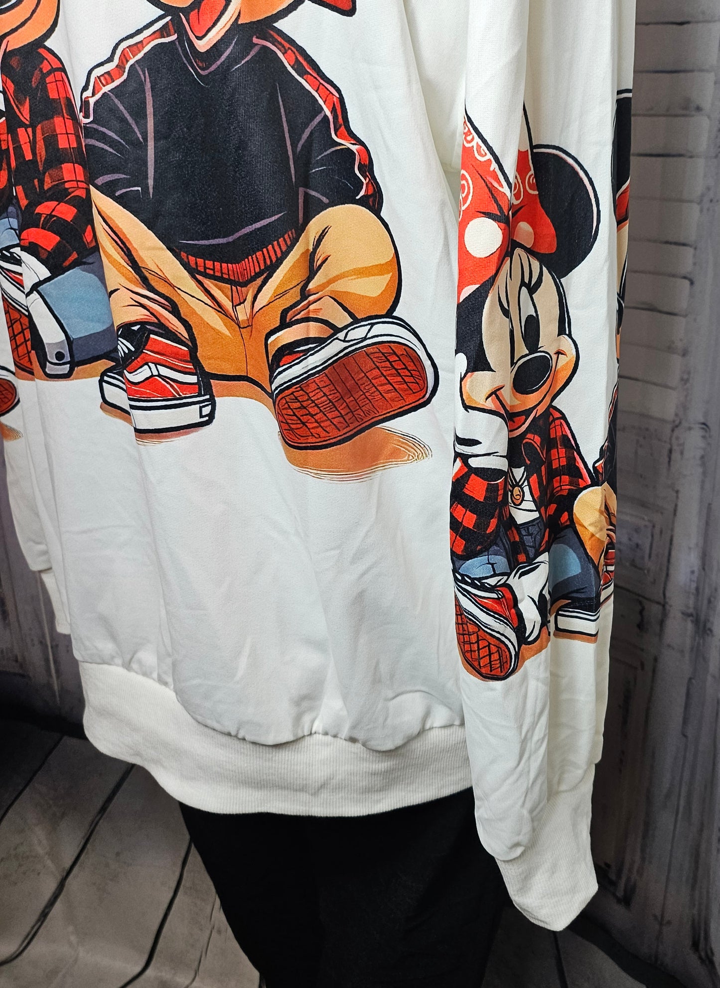 Kapuzenshirt "Minnie & Mickey" grau, Grösse onesize bis 42/44 von ROSE