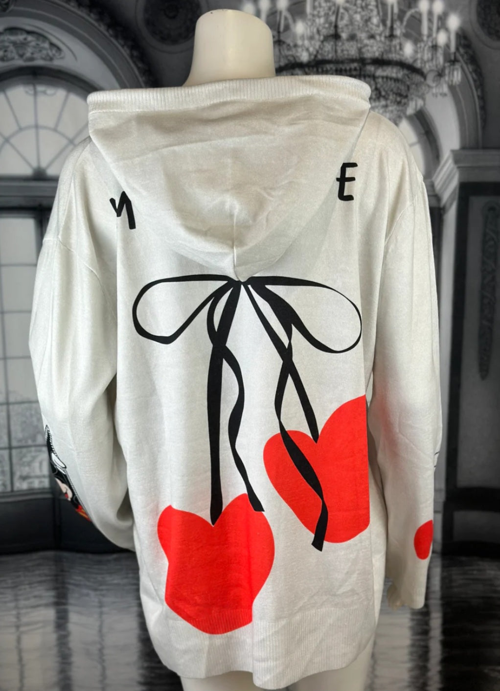 Kapuzenpullover "Mickey" weiss/rot, Grösse onesize bis 44 von ROSE