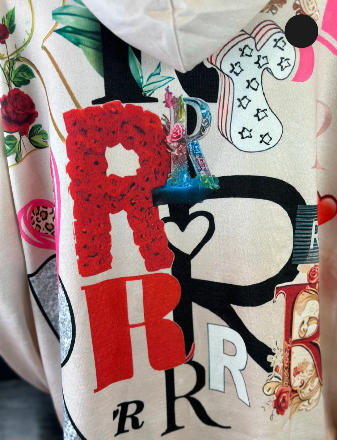 Kapuzenpullover "Mickey" beige/rosa, Grösse onesize bis 44 von ROSE