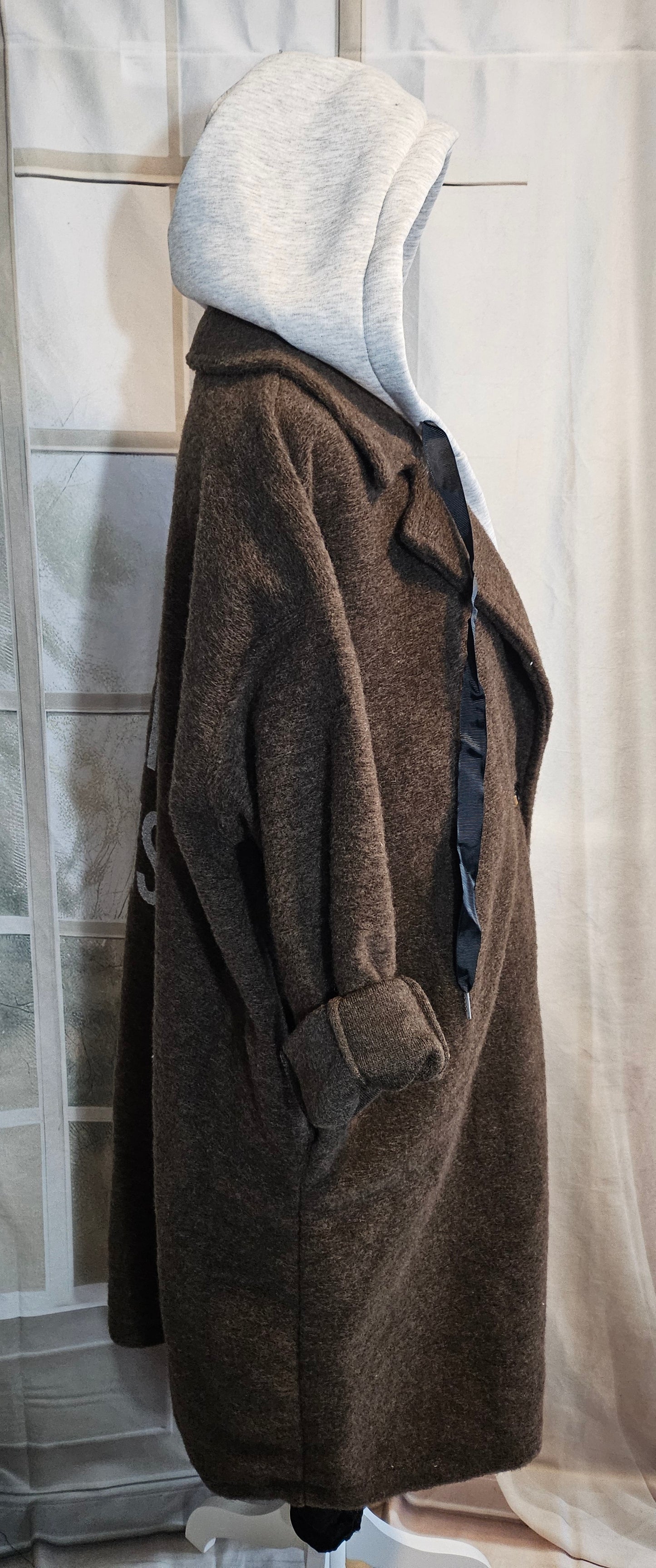 Übergangsmantel braun "Nicht dein Ernst", Gr. Onsize bis 44/46 von ISSIMA