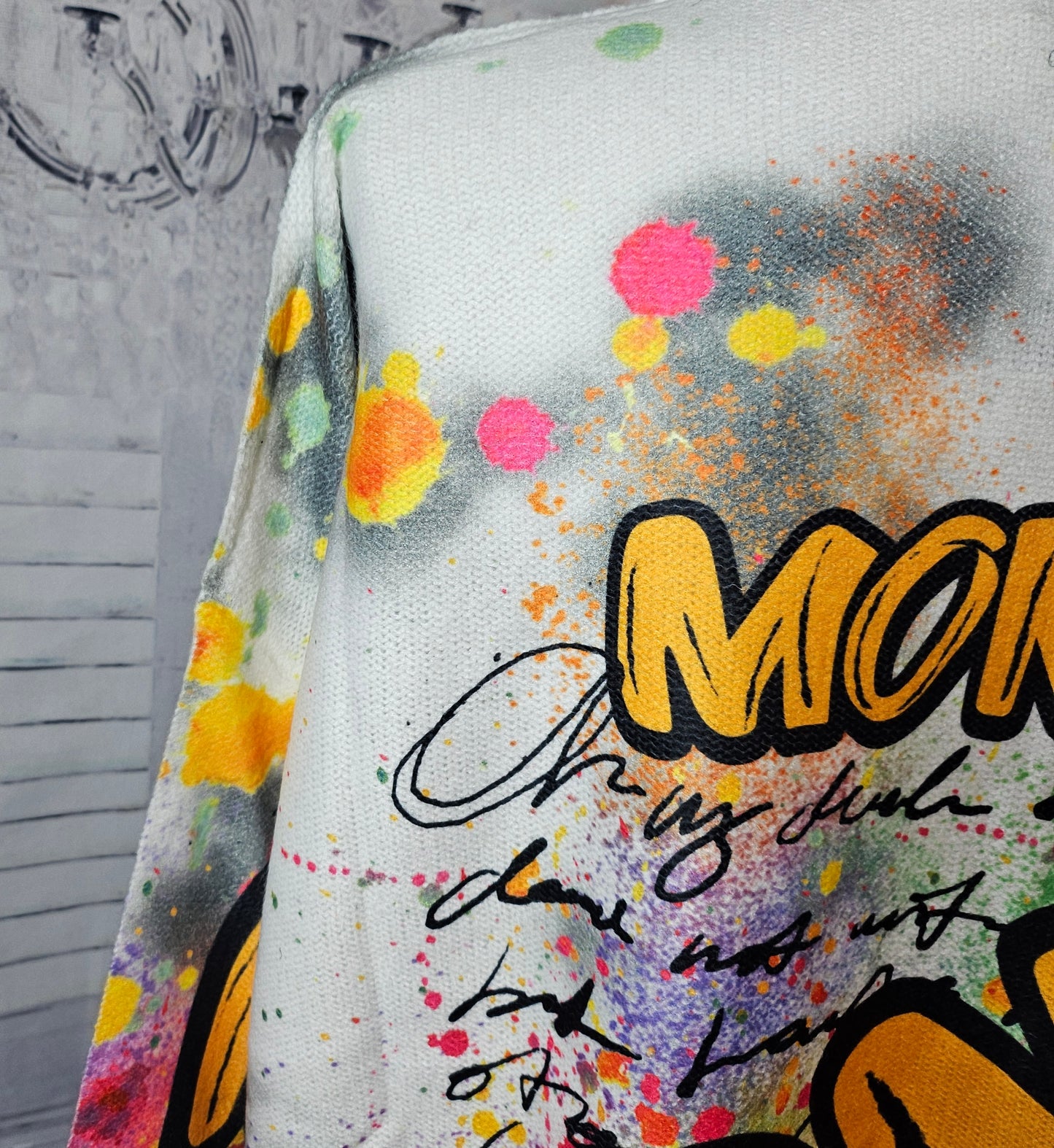 Pull "Bunny" gris, oversize jusqu'au 44