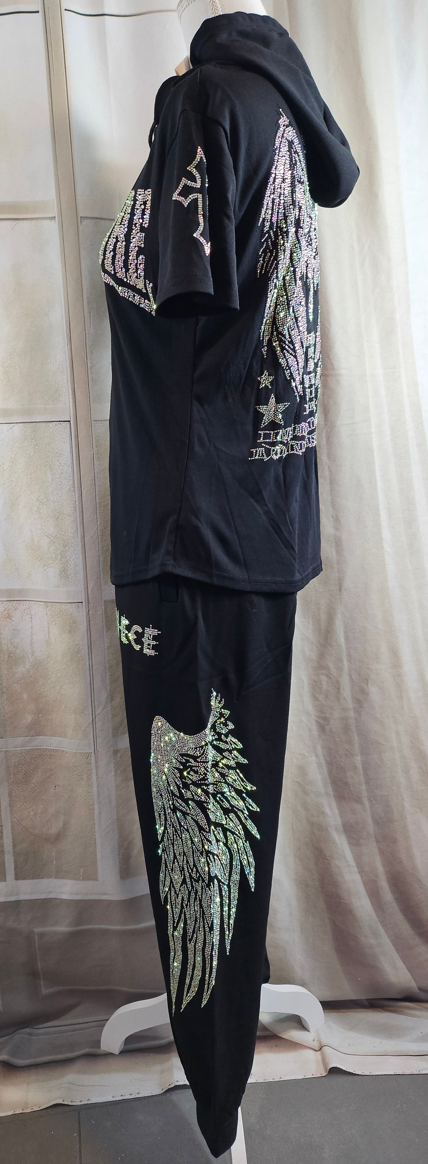 Kapuzenshirt schwarz "Hardcore", Gr. onesize bis 42 von ROSE