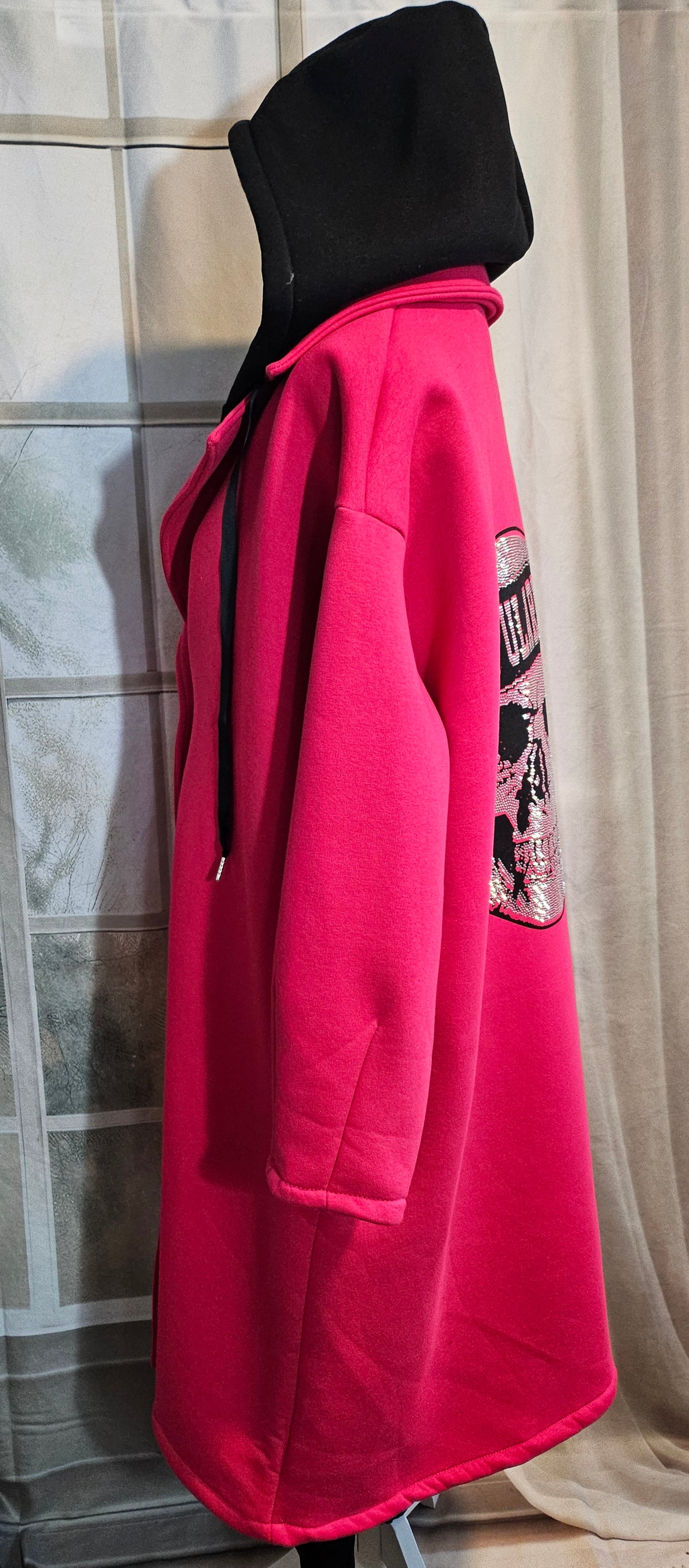 Übergangsmantel pink "SKULL", Gr. Oversize bis 46/48 von ISSIMA