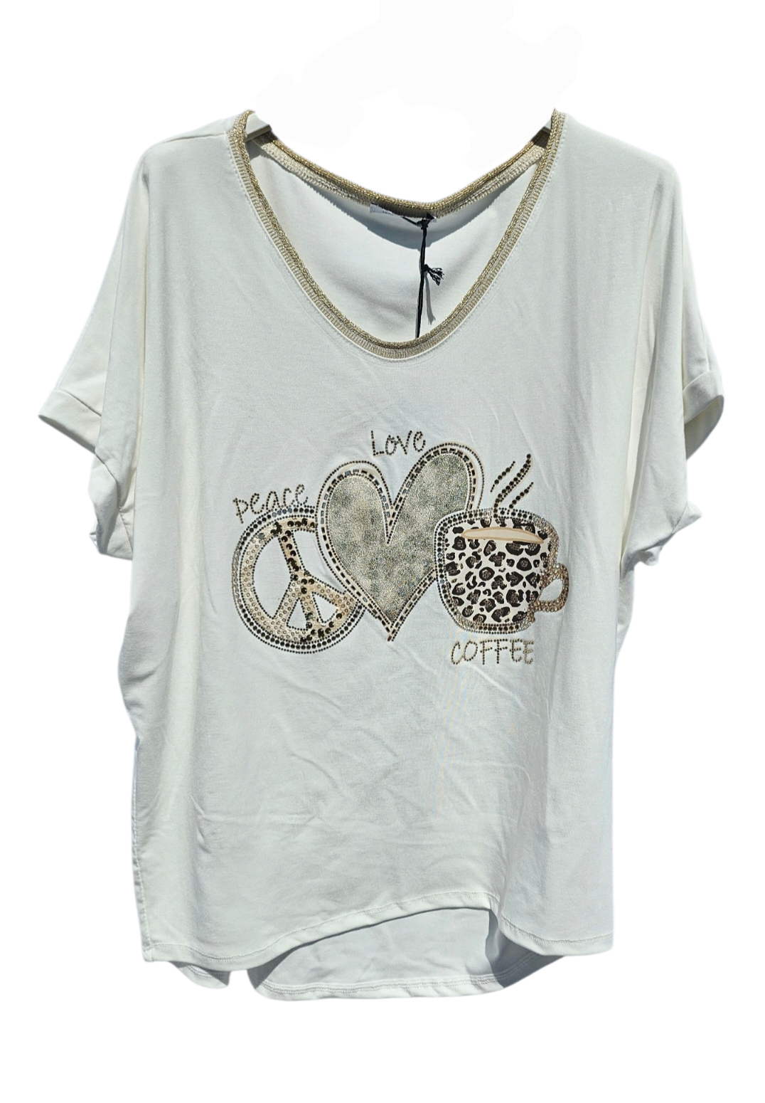 Tshirt "Coffee", Gr. onesize 38 bis 42 (knapp 44) von ISSIMA