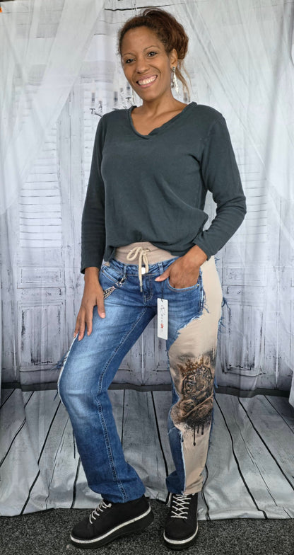 Jeanshose "Löwe", Grösse onesize 38 - 42, von ROSE