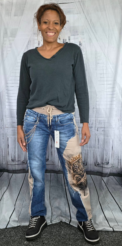 Jeanshose "Löwe", Grösse onesize 38 - 42, von ROSE