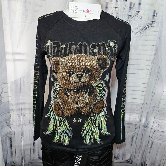 Stretch-Sweatshirt "Bär", onesize bis 42