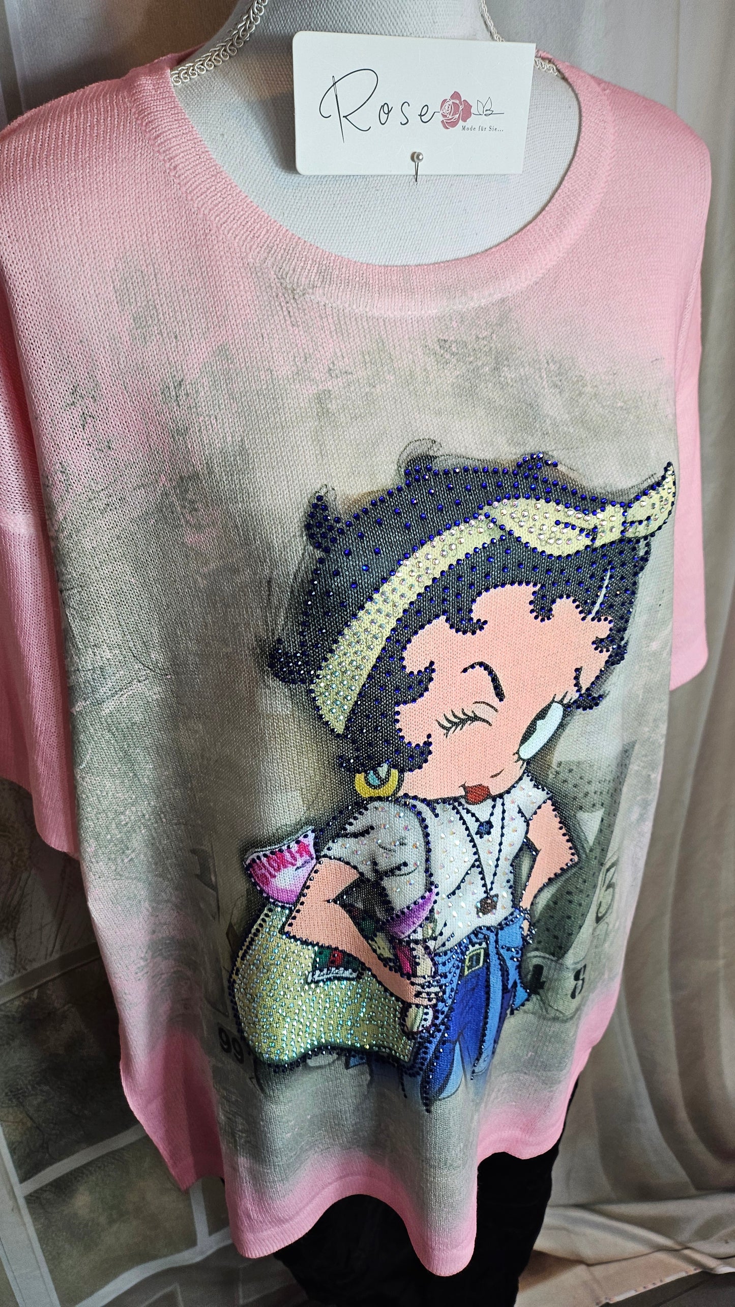 Feinstrick Tshirt rosa "Betty", Gr. onesize 38 bis 44 von ROSE