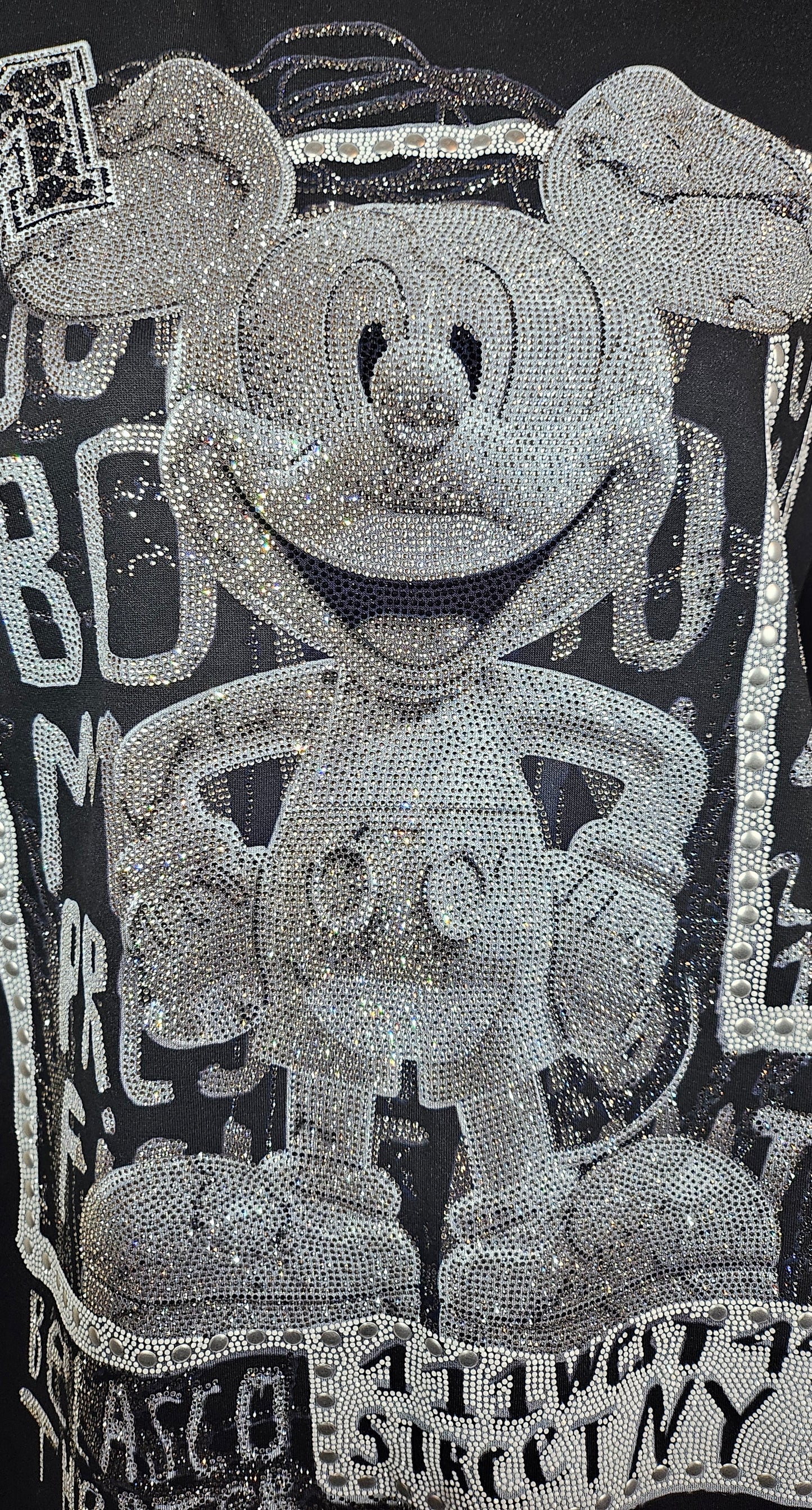 Tshirt schwarz "Mickey bling bling", Gr. 38 bis 44 von ROSE