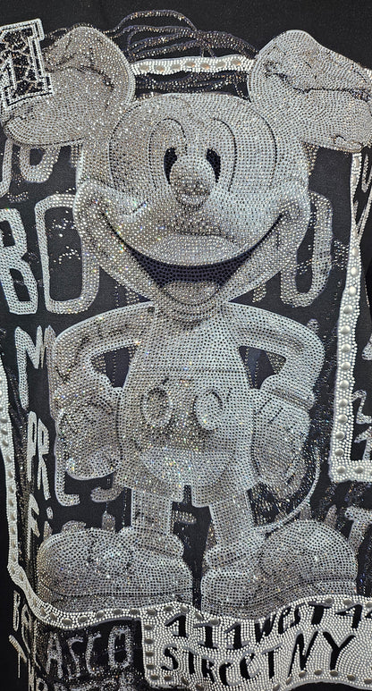 Tshirt schwarz "Mickey bling bling", Gr. 38 bis 44 von ROSE