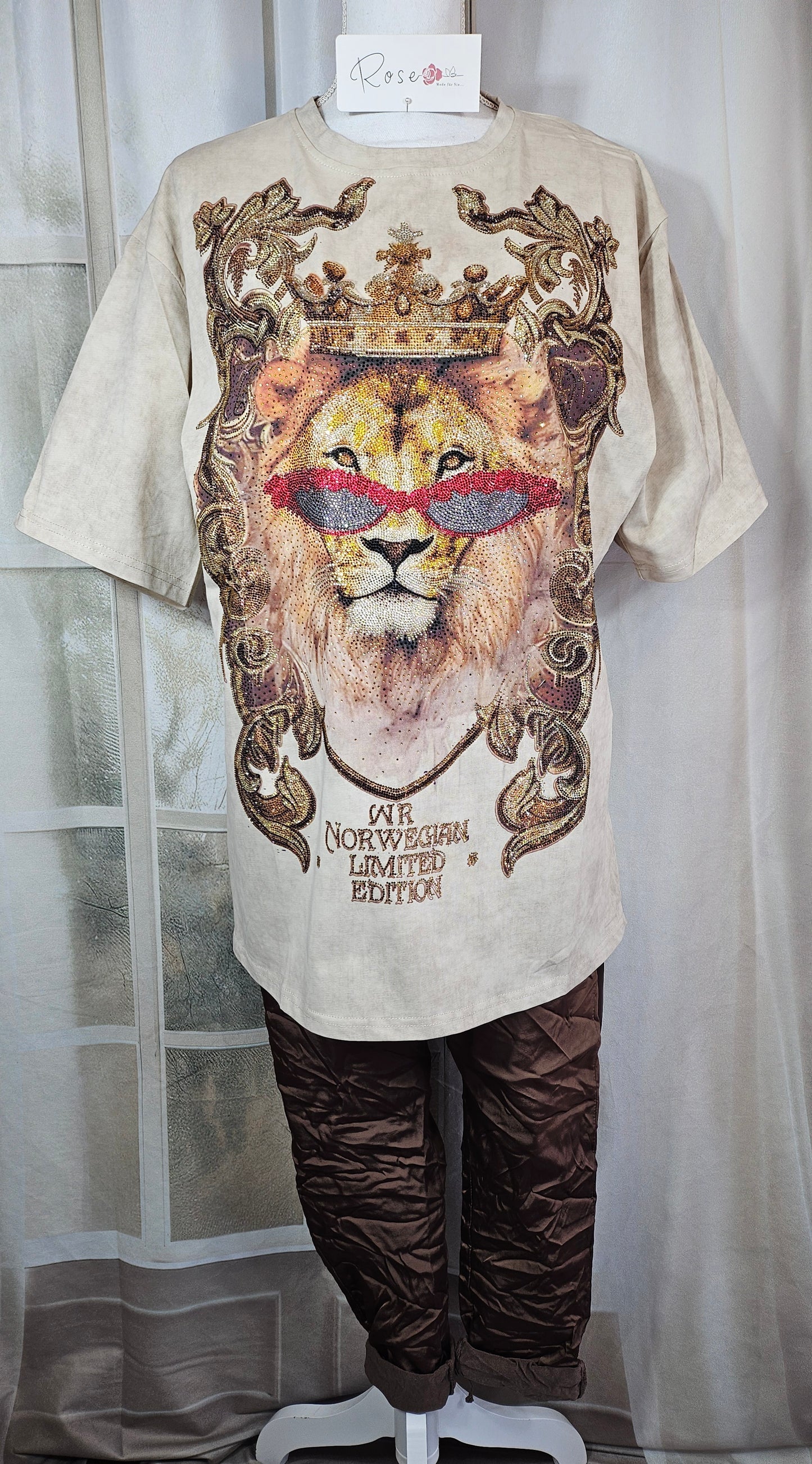 Tshirt beige "Lion", Gr. 38 bis 44 von ROSE