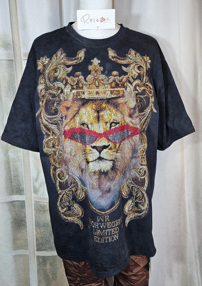 Tshirt schwarz "Lion", Gr. 38 bis 44 von ROSE