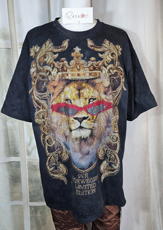 Tshirt schwarz "Lion", Gr. 38 bis 44 von ROSE