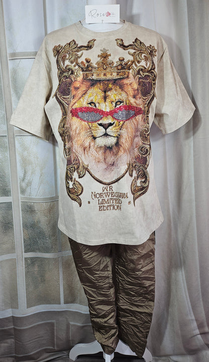 Tshirt beige "Lion", Gr. 38 bis 44 von ROSE