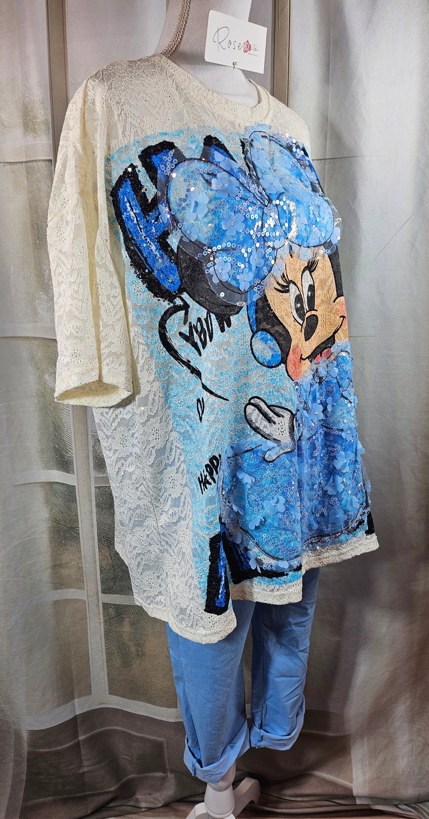 Tshirt weiss "Minnie", Gr. 38 bis 42/44 von ROSE