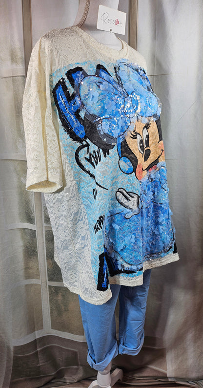 Tshirt weiss "Minnie", Gr. 38 bis 42/44 von ROSE