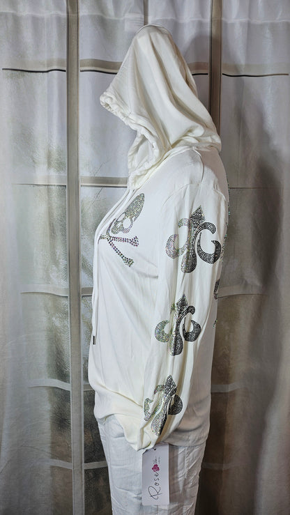 Kapuzensweatshirt "Skull mit Wings", onesize bis 42 von ROSE