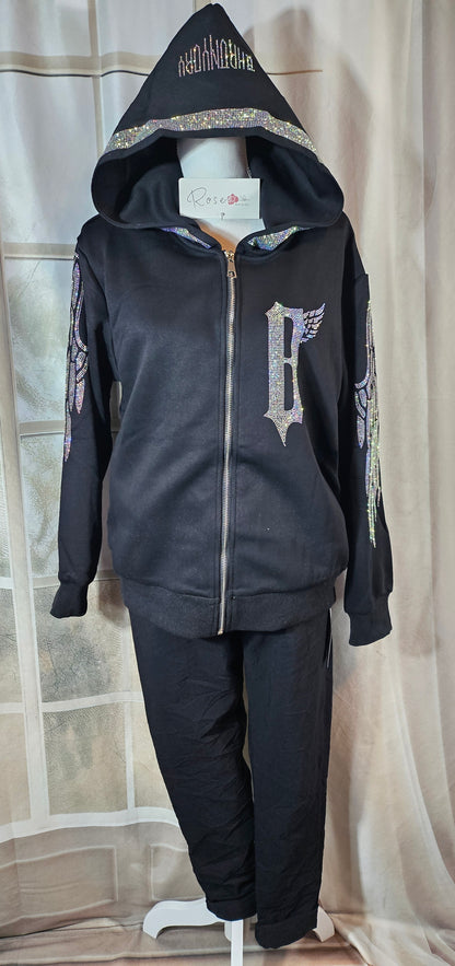 Sweatjacke "Wings", schwarz, Grösse XL bis 42/44 von ROSE