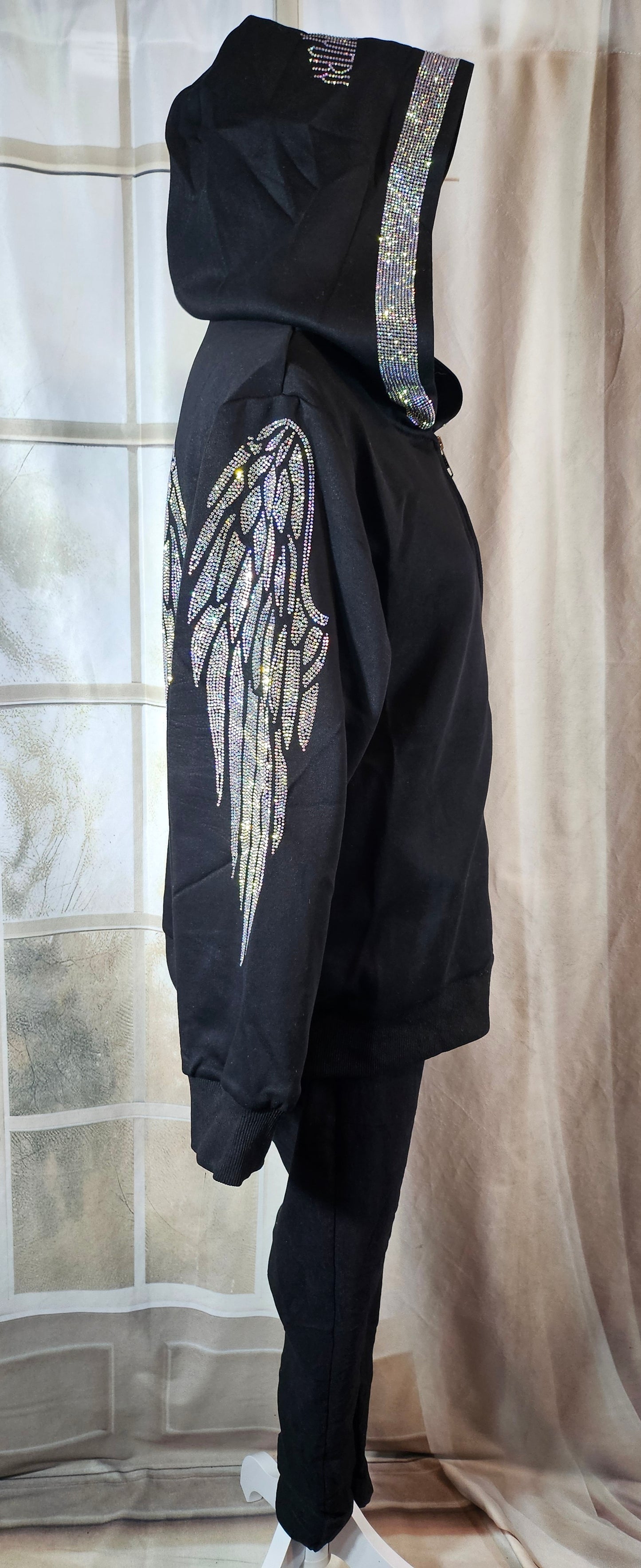 Sweatjacke "Wings", schwarz, Grösse XL bis 42/44 von ROSE