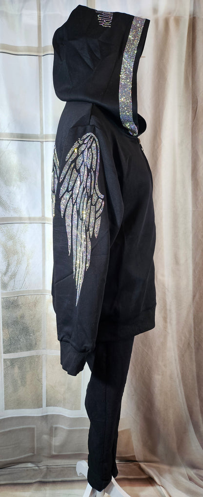 Sweatjacke "Wings", schwarz, Grösse XL bis 42/44 von ROSE