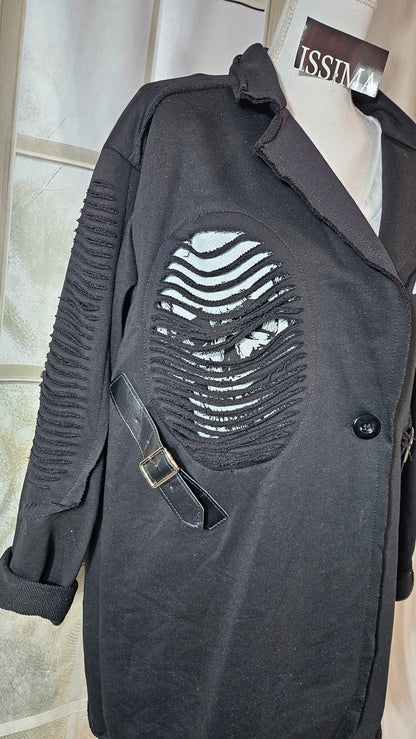 Übergangsjacke in schwarz & weiss "Skull", Grösse 40-44