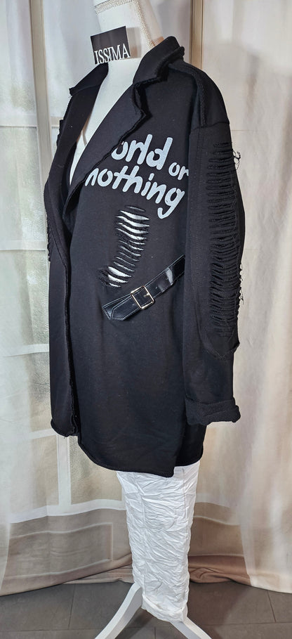 Übergangsjacke in schwarz & weiss "Skull", Grösse 40-44
