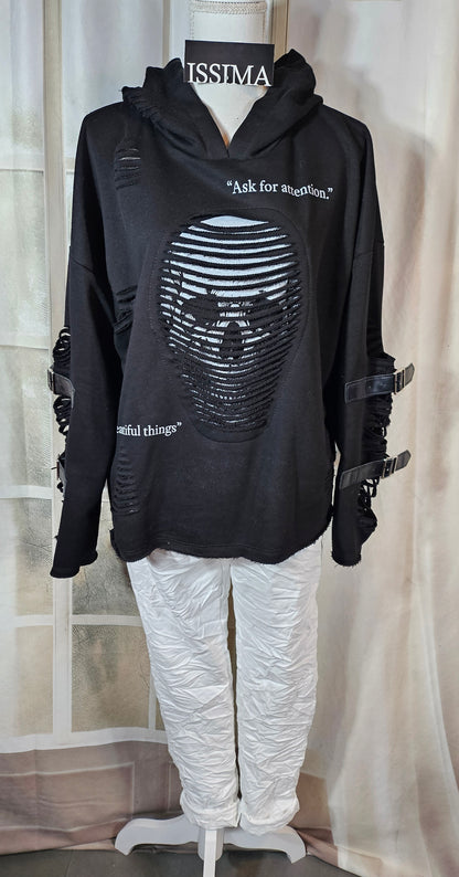 Pullover "Skull stylisch" in schwarz, onesize 38 bis 42/44 von ISSIMA