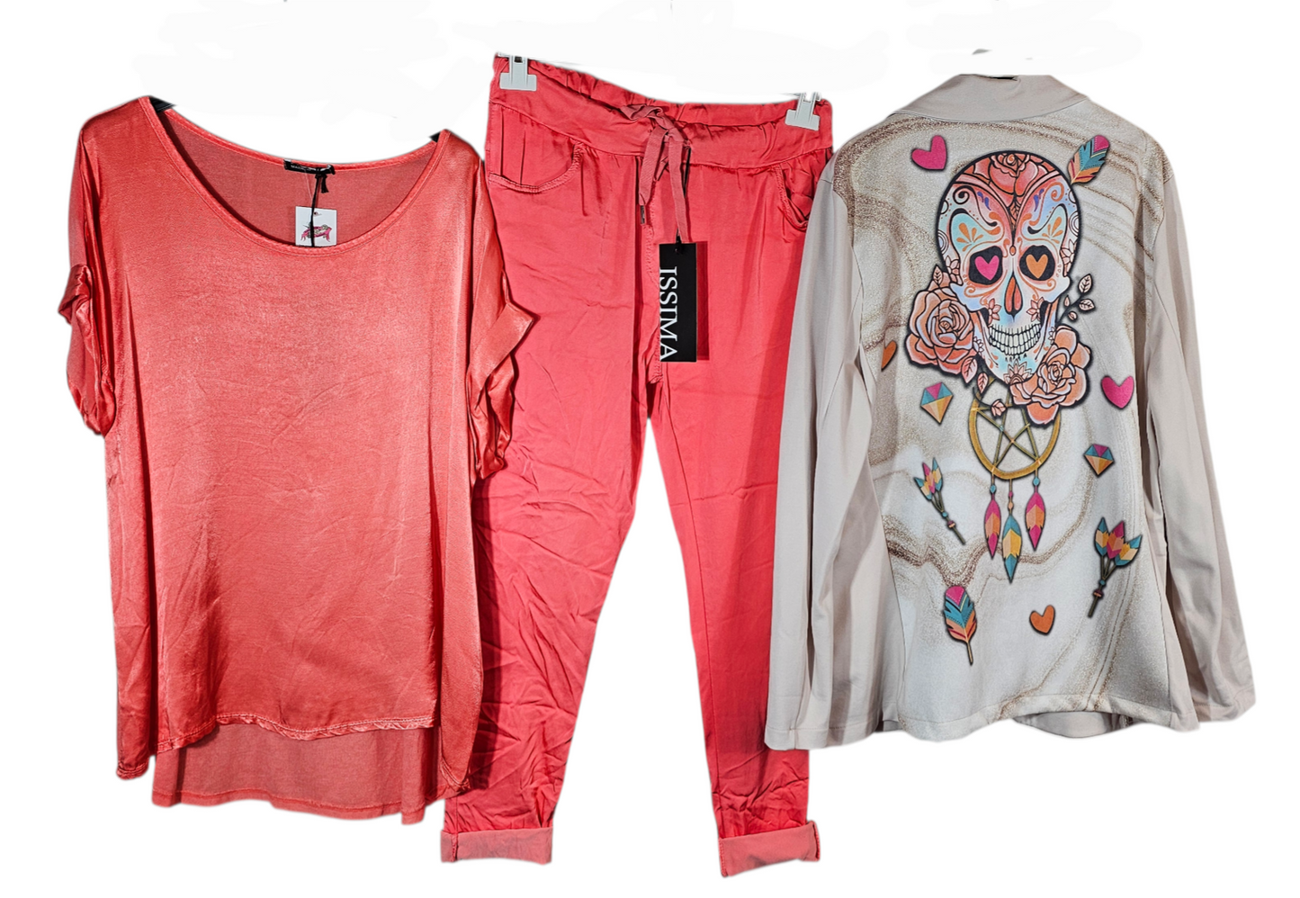 Shiny-Stretchhose, coral, onesize 38 bis 42/44