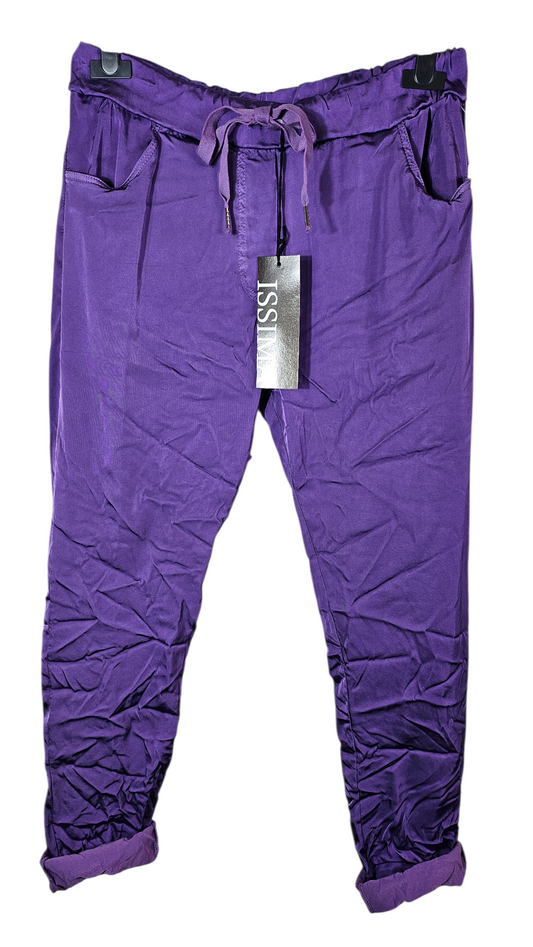 Shiny-Stretchhose, violett,  Onesize bis 42/44
