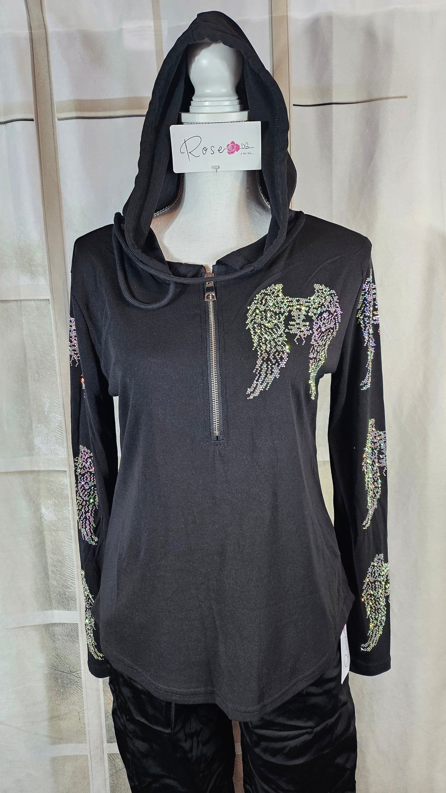 Kapuzensweatshirt "Wings", onesize bis 42 von ROSE