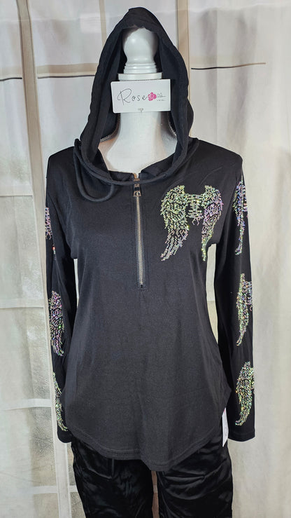 Kapuzensweatshirt "Wings", onesize bis 42 von ROSE