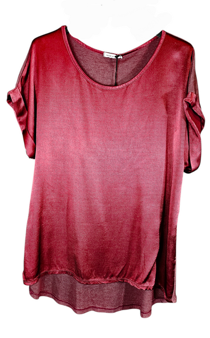 Tshirt bordeaux rot "Two Faces", Gr. onesize 38 bis 42/44 von ISSIMA