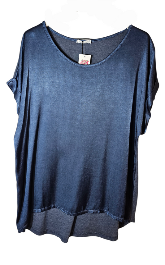 Tshirt Jeansblau "Two Faces", Gr. onesize 38 bis 42/44 von ISSIMA