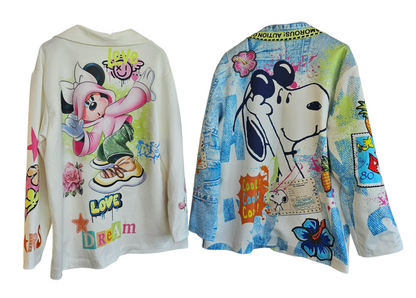 Blazer "Stars-Minnie" wollweiss, Grösse onesize 40 bis 42/44 von ISSIMA