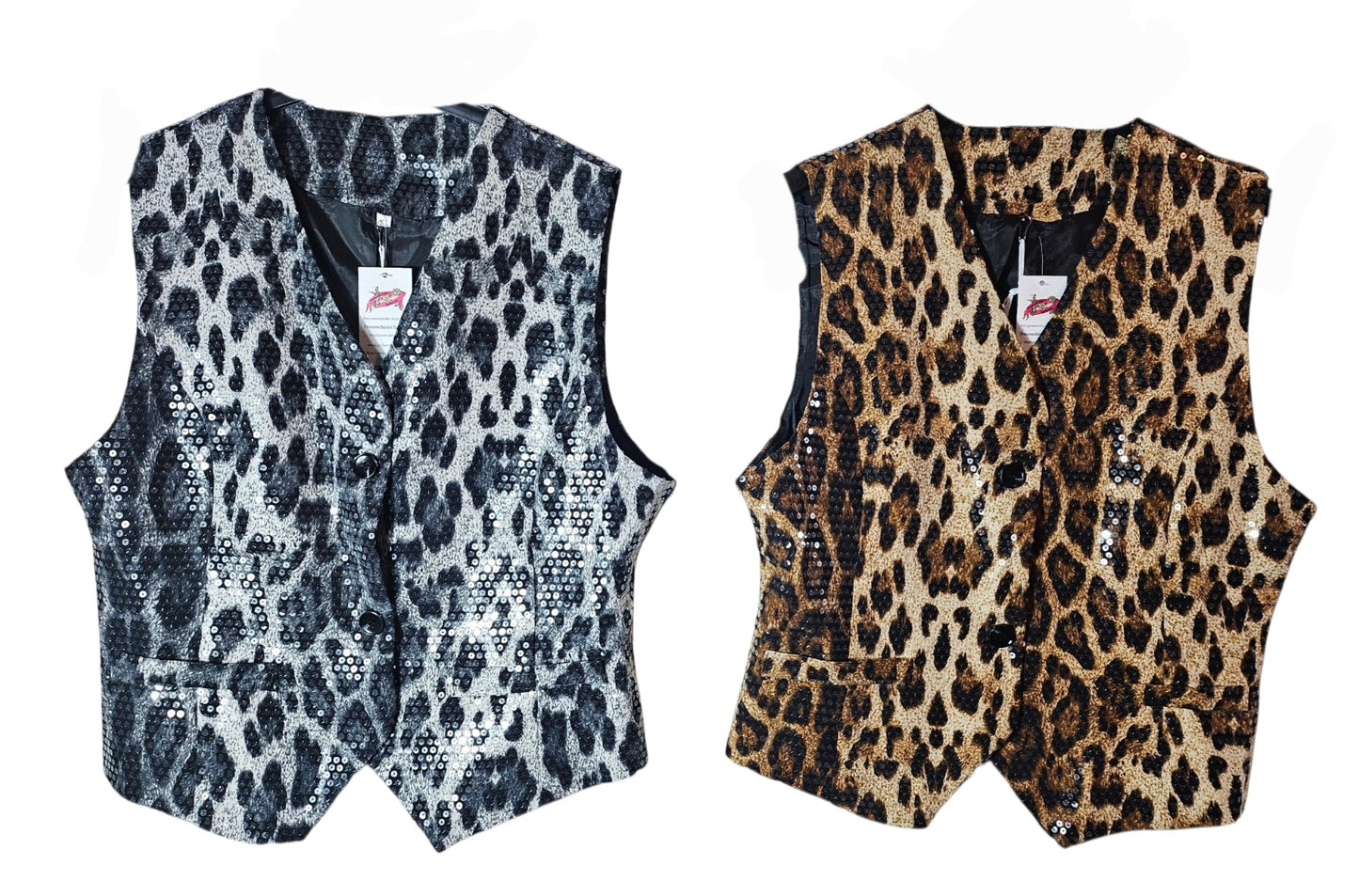 Weste/Gilet "leo" grau/schwarz, Grösse L & XL von ROSE