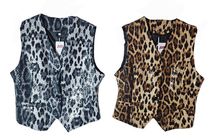 Weste/Gilet "leo" beige/braun/schwarz, Grösse XL von ROSE
