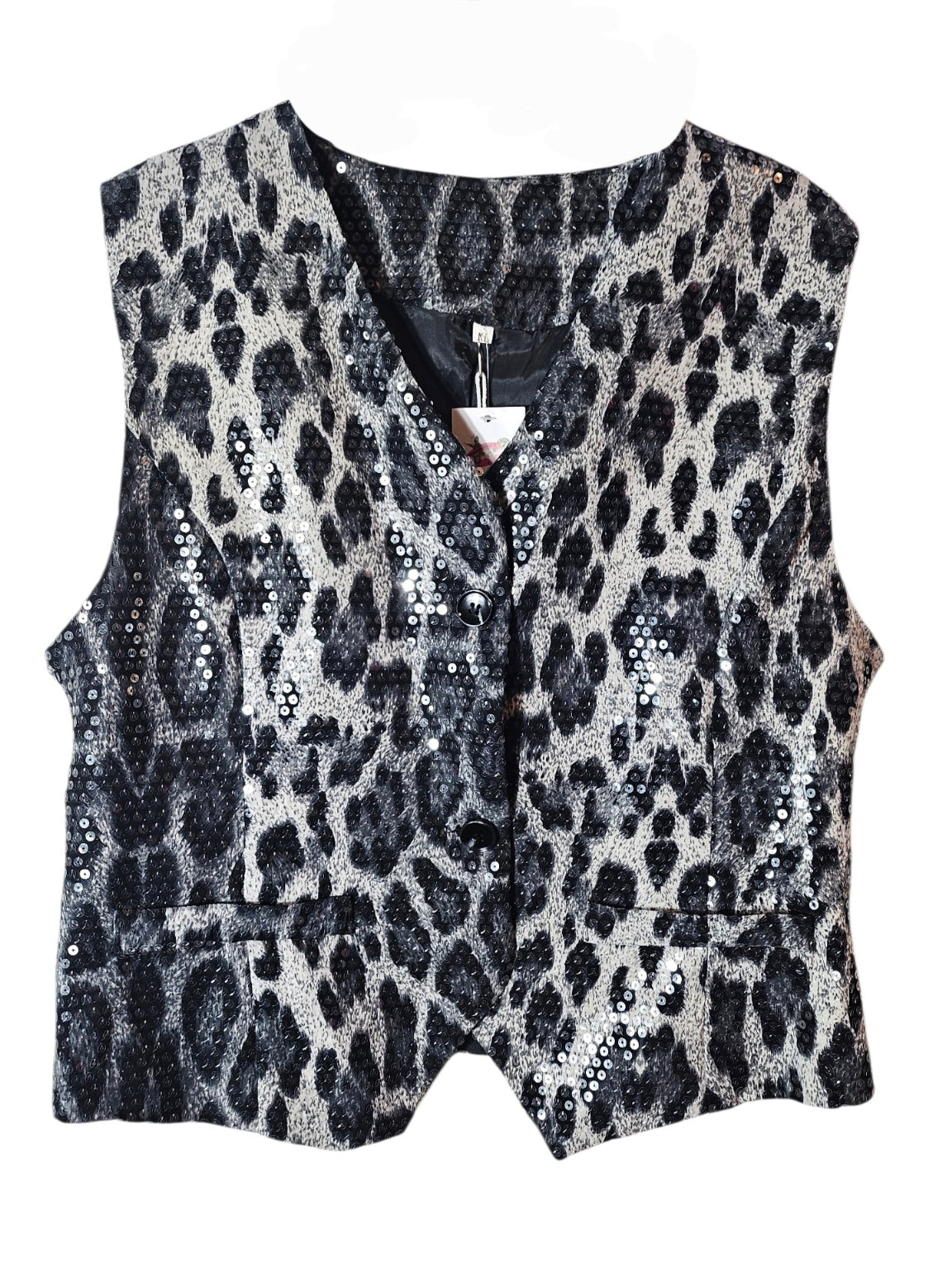 Weste/Gilet "leo" grau/schwarz, Grösse L & XL von ROSE