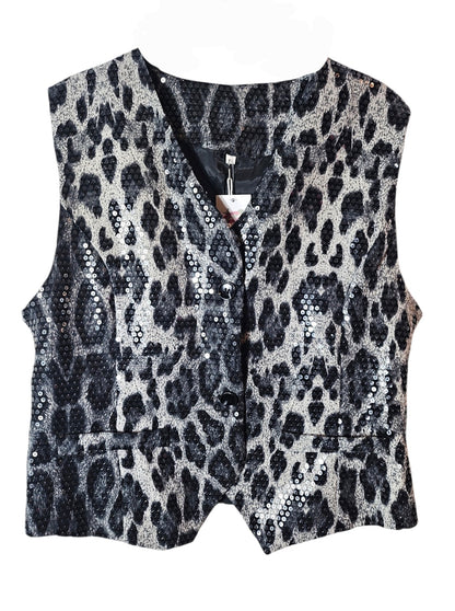 Weste/Gilet "leo" grau/schwarz, Grösse L & XL von ROSE