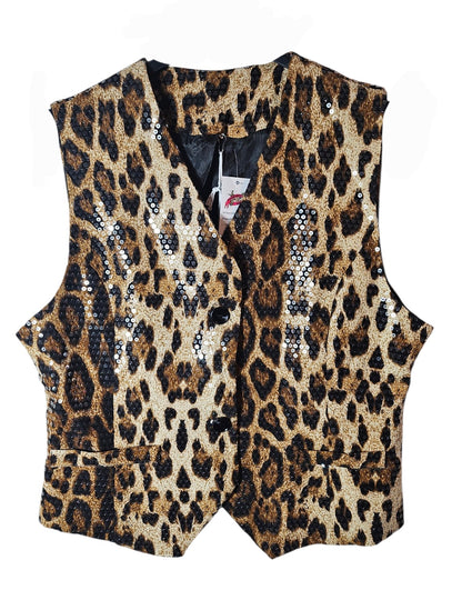 Weste/Gilet "leo" beige/braun/schwarz, Grösse XL von ROSE