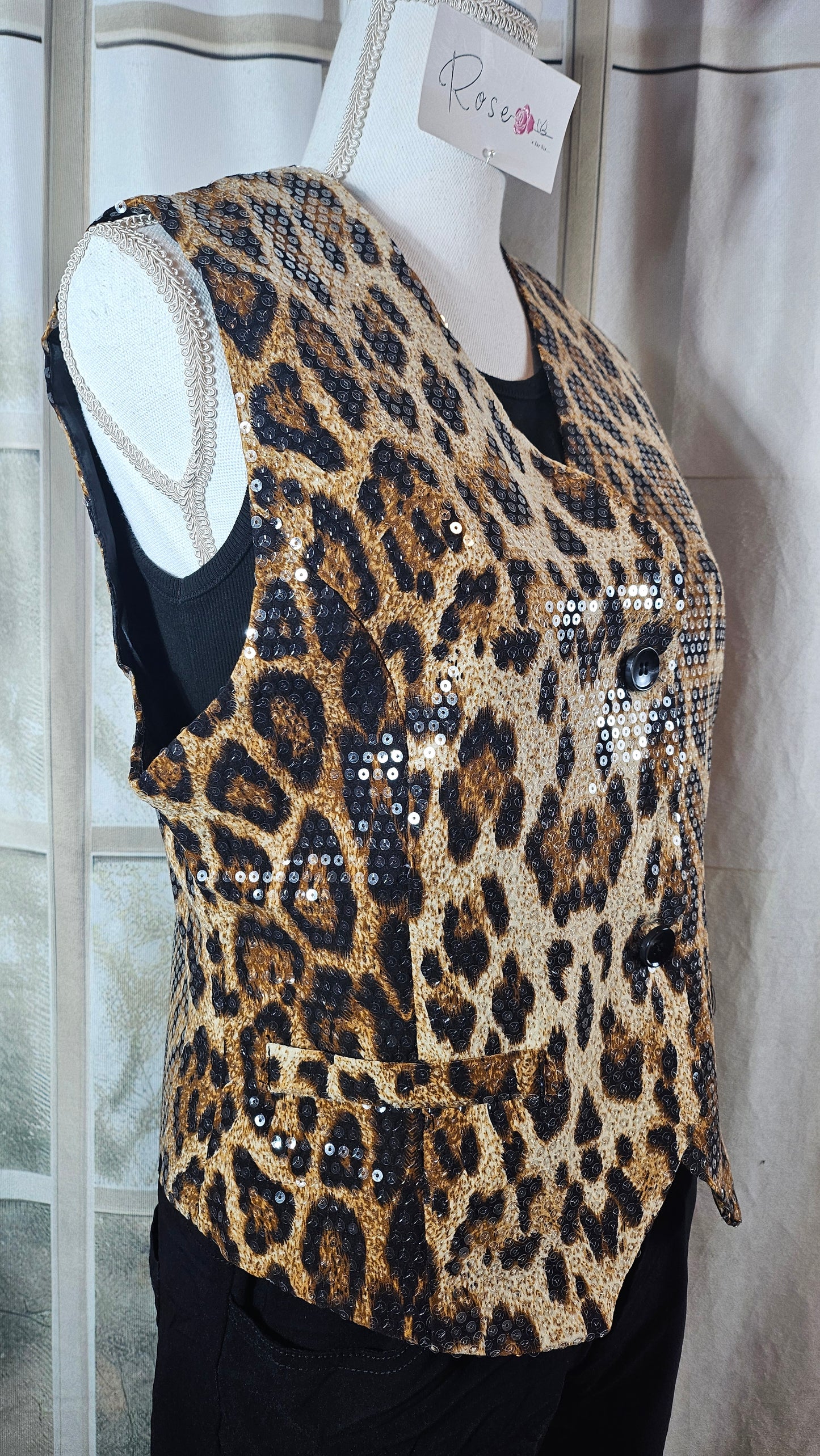 Weste/Gilet "leo" beige/braun/schwarz, Grösse XL von ROSE