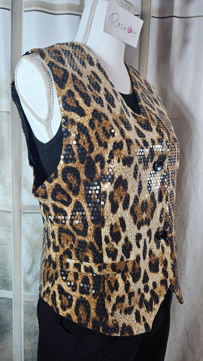 Weste/Gilet "leo" beige/braun/schwarz, Grösse XL von ROSE